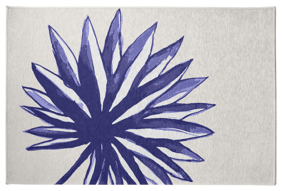 Spiky Flower Spring Chenille Rug, Purple, 4'x6'