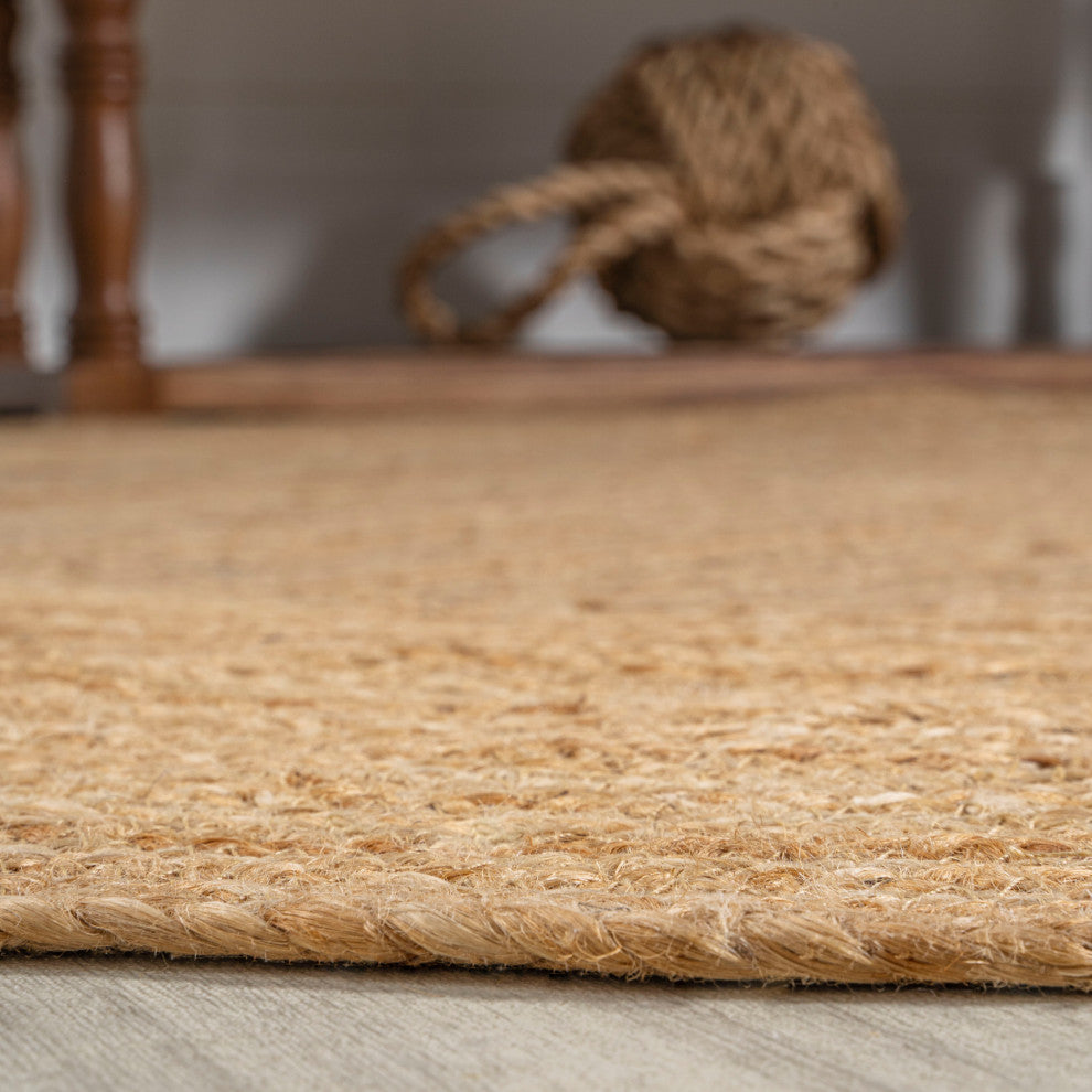Harmony Boho Jute Circle Natural Round Area Rug, 6' Round