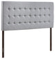 Modern Contemporary Queen Size Headboard, Gray Fabric