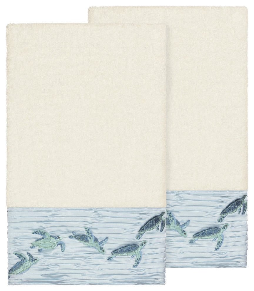 Mia 2 Piece Embellished Bath Towel Set