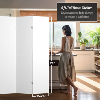6' Tall Do It Yourself Canvas Room Divider, 3 Panel