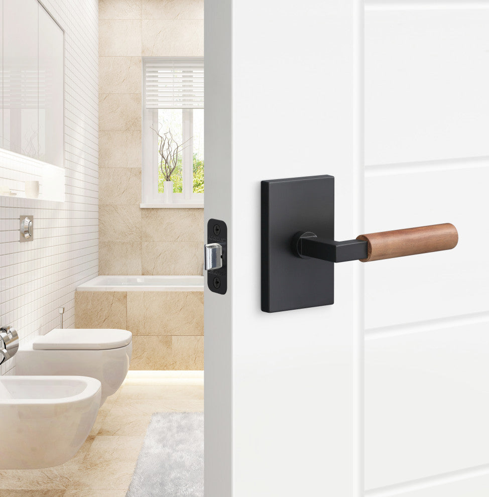 Levanto Passage Rosette, Flat Black, Walnut Grip