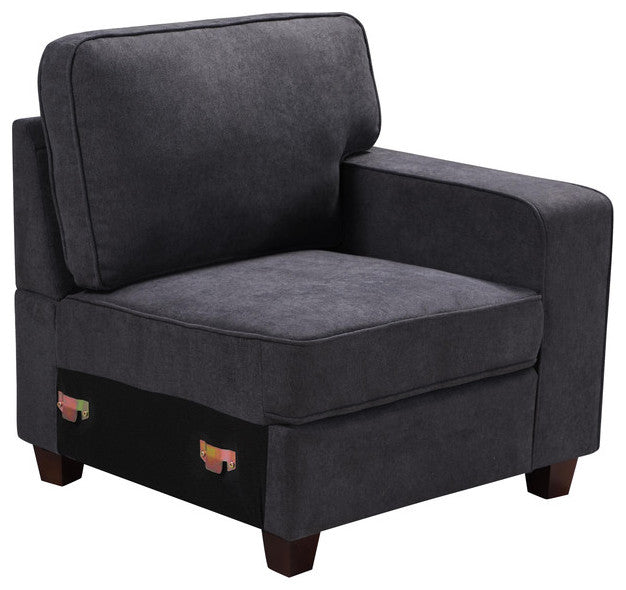 Jocelyn Dark Gray Woven 7-Piece Modular L-Shape Sectional Sofa With Ottoman