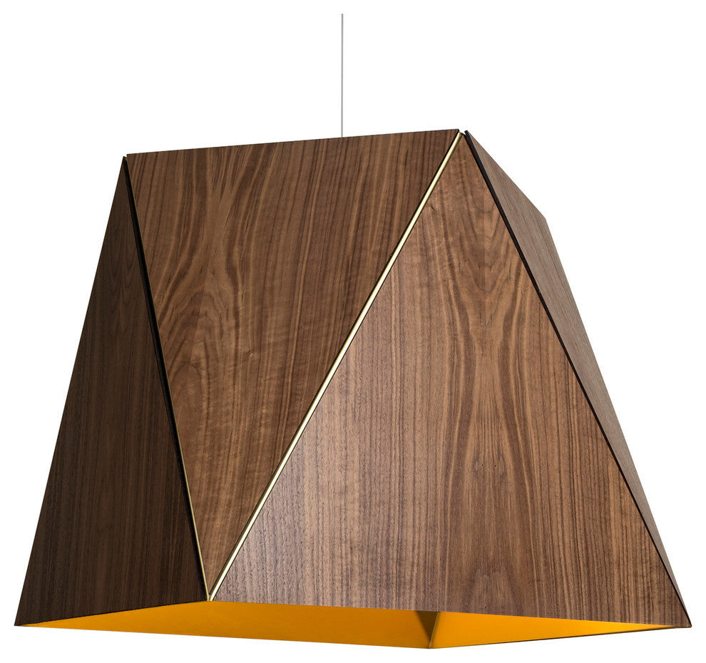 Calx 36 - Pendant, Dark Stained Walnut, Rose Gold, Rose Gold
