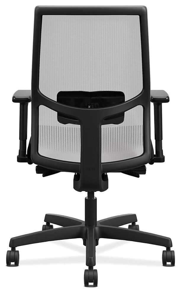 Modern Office Chair, Padded Seat With Mesh Backrest and Adjustable Arms, Fog