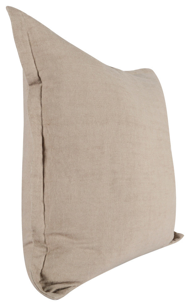 Amy 100% Linen 22" Square Throw Pillow by Kosas Home , Natural Beige