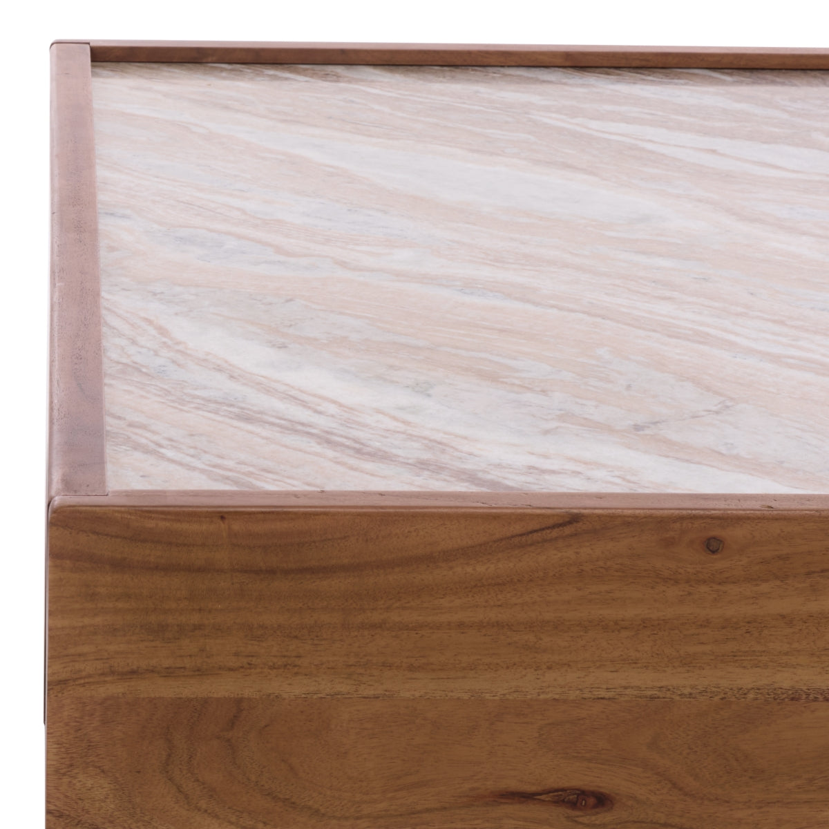 Safavieh Couture Jaslina Marble Top Coffee Table, Dark Walnut/Brown