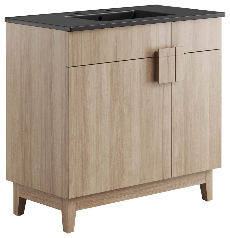 Miles 36" Bathroom Vanity - Black Oak