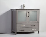 Vanity Art Vanity Set With Ceramic Top, 96", Gray