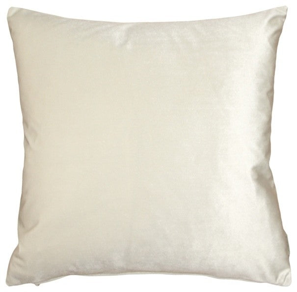 Pillow Decor - Corona Velvet Throw Pillow, Ivory, 19"x19"