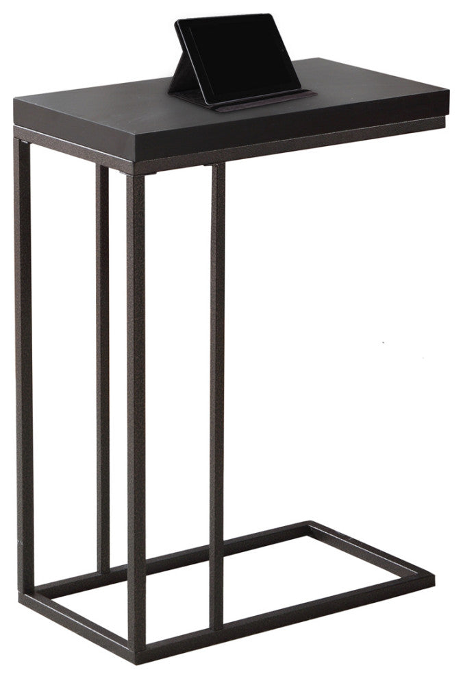 HomeRoots 18.25" x 10.25" x 25.25" Cappuccino Particle Board Metal Accent Table