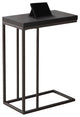 HomeRoots 18.25" x 10.25" x 25.25" Cappuccino Particle Board Metal Accent Table