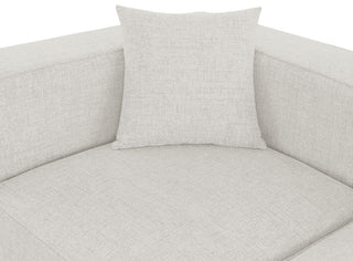 Cube Upholstered Modular Sofa, Cream, 2-Piece: 2 Corner Chair, Linen Texured Fabric