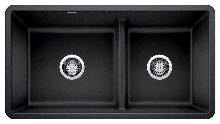 Blanco 442525 Precis 33"x18" Granite Double Bowl Kitchen Sink, Anthracite