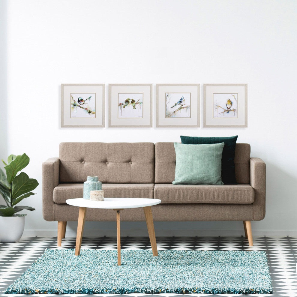 Birds on Branch Wall Art, 4-Piece Set