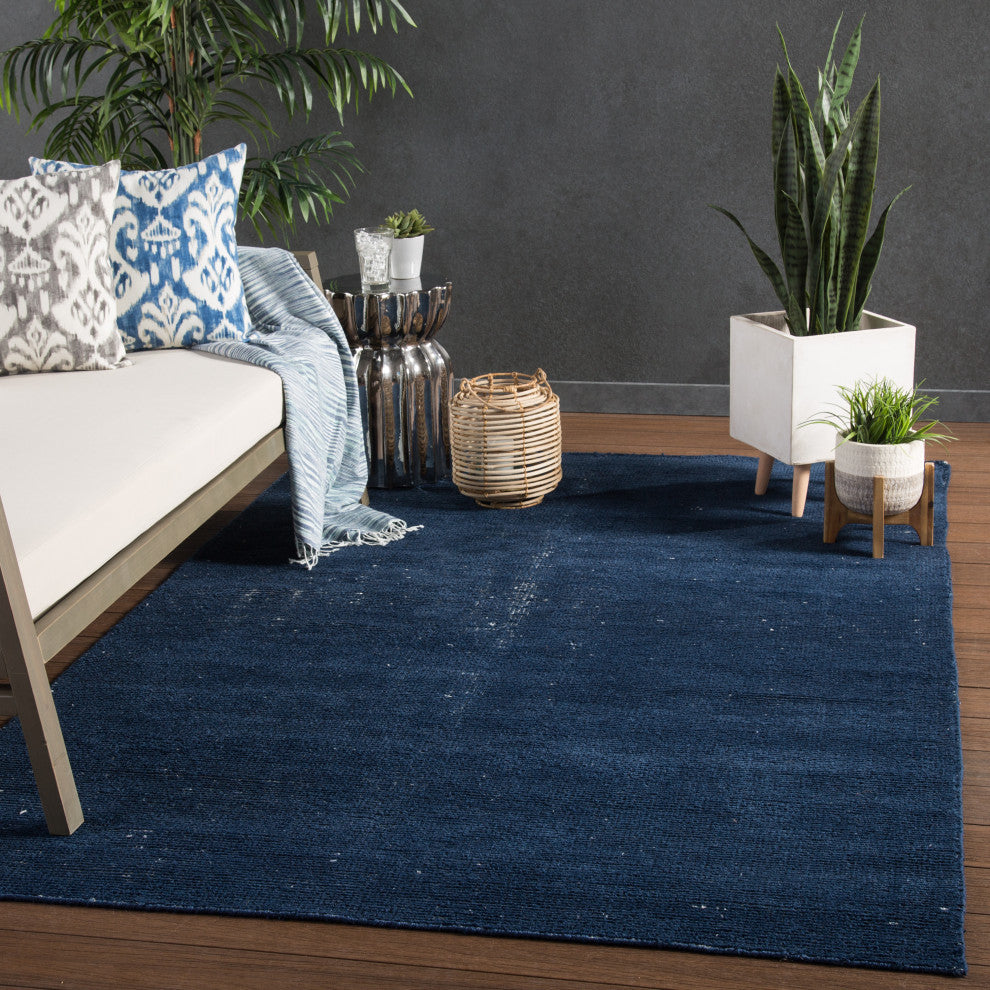 Jaipur Living Limon I-O Solid Blue Rug, 7'10"x10'10"