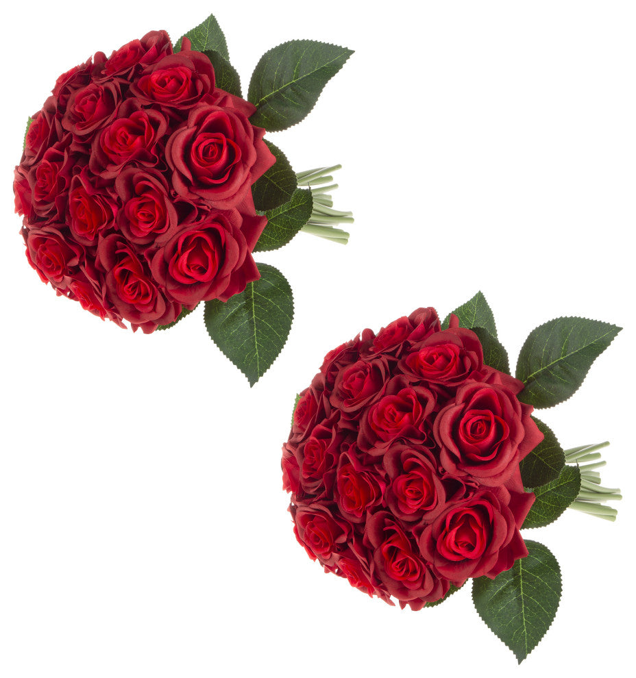Rose Artificial Flowers 36Pc, Red