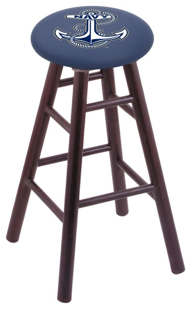 Holland RC US Naval Academy 36" Swivel Oak Bar Stool - Dark Cherry
