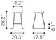 Counter Stool Chair, Set of 2, Faux Vinyl Leather, Steel, White, Gold, Cafe