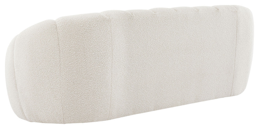Elijah Boucle Fabric Upholstered Sofa, Cream
