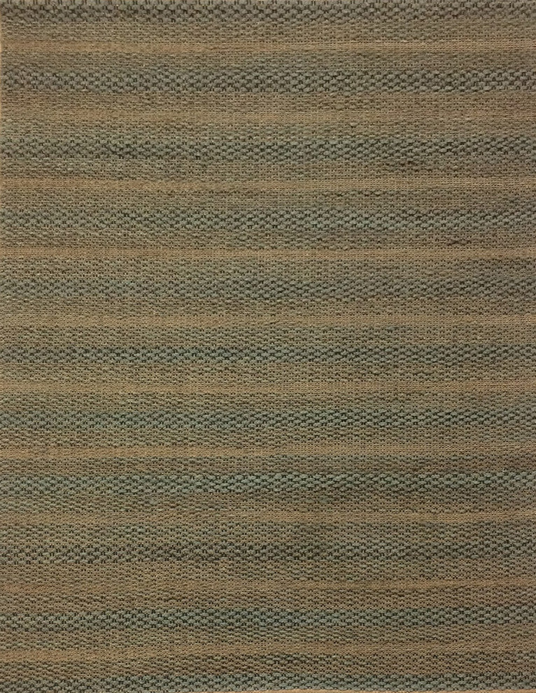 Deana Handwoven Contemporary Rug, Green/Natural, Rectangular 7'9x10'6