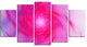 Beautiful Fractal Pink Whirlpool, Pink, Floral Canvas Print, 60"x32", 5 Panels