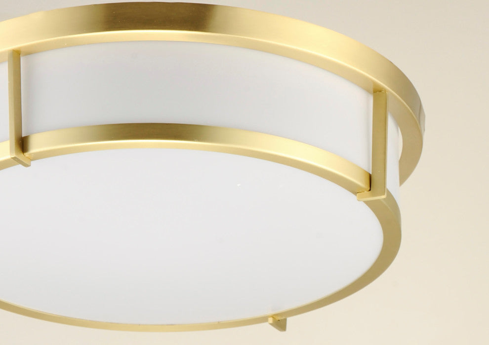 Maxim 10272WT Rogue E26 2 Light 13"W Flush Mount Drum Ceiling - Satin Brass