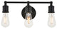 Black Finish 3-Light Wall Sconce