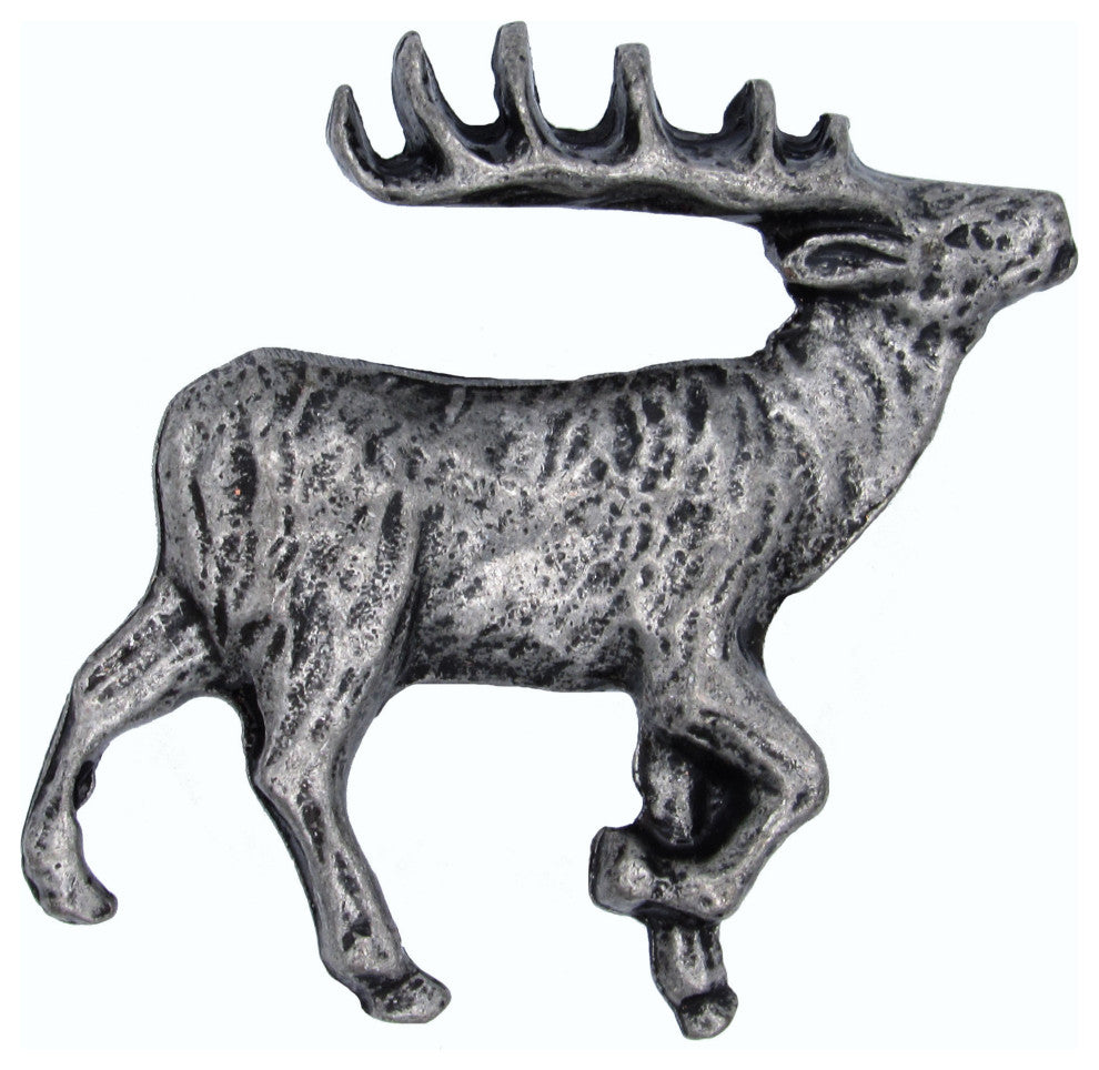 Walking Elk Right Facing Cabinet knob, Pewter