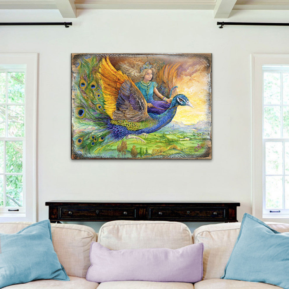 Peacock Princess Wall and Table Top Wooden Decor, 12x9