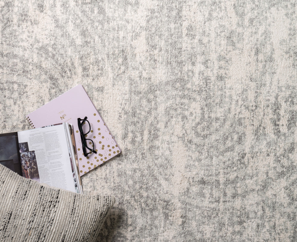 Gray Soft Microfiber Polyester Torrance Area Rug, 5'x7'6"