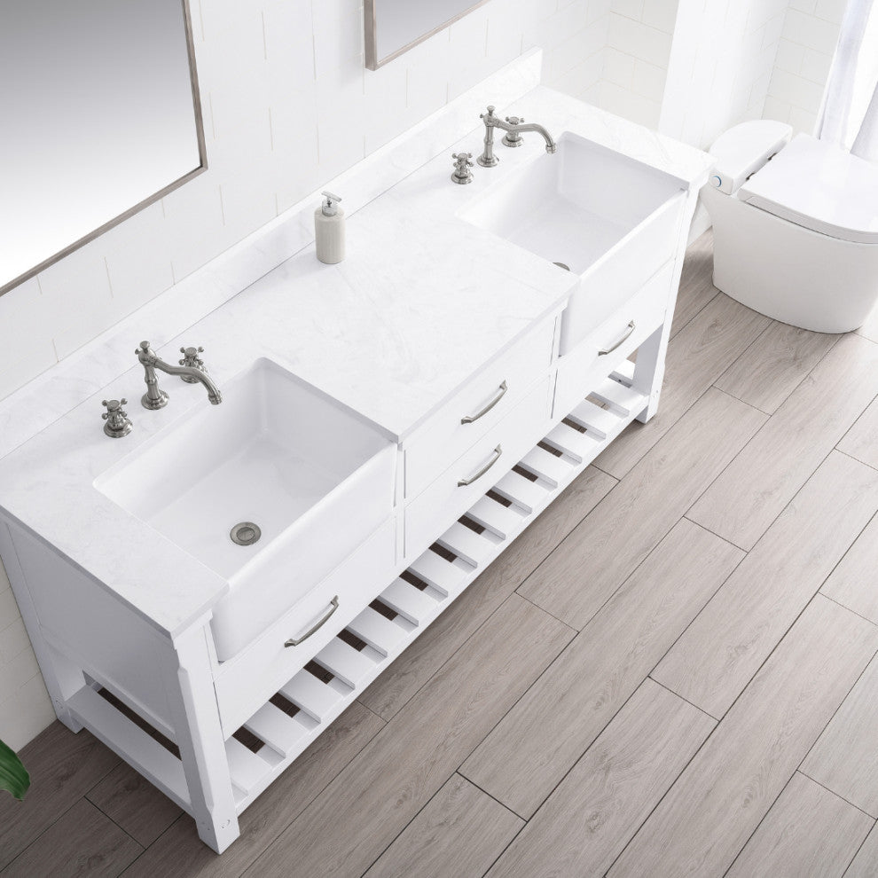 Wesley 72" Bathroom Vanity, White