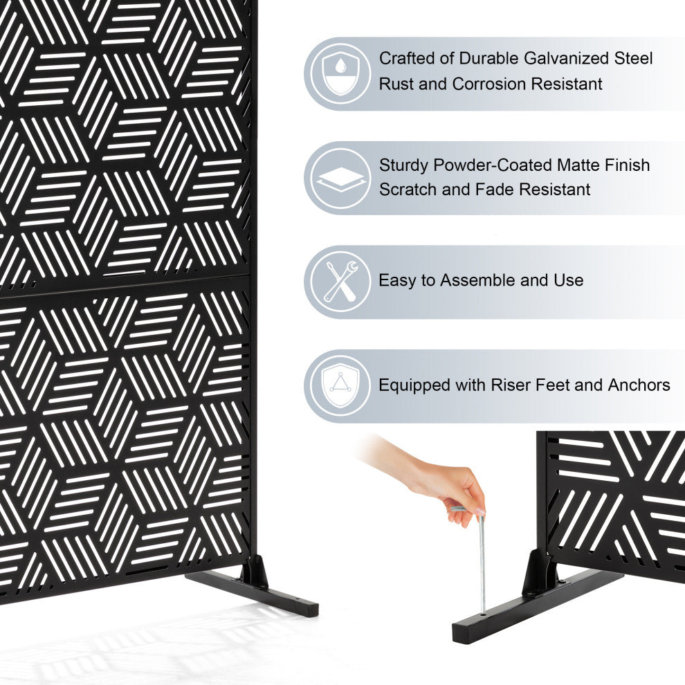 6ft Geometric Pattern Privacy Screen Fence