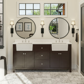Yorkshire 72" Bathroom Vanity, Chocolate, Engineered Marble