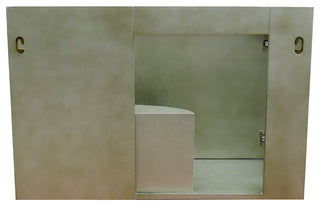 37" Single Wall Mount Vanity, Linen Brown Finish With White Carrara Top