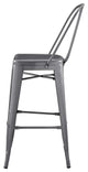 Bar Stool Chair Barstool, Set of 4, Metal, Gunmetal Silver, Modern, Bar Pub
