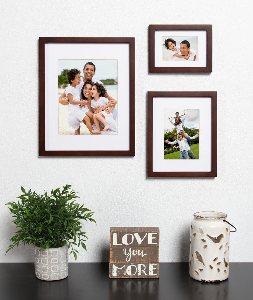 Gallery Wood Picture Frame, Set of 4, Walnut Brown, 11"x14"