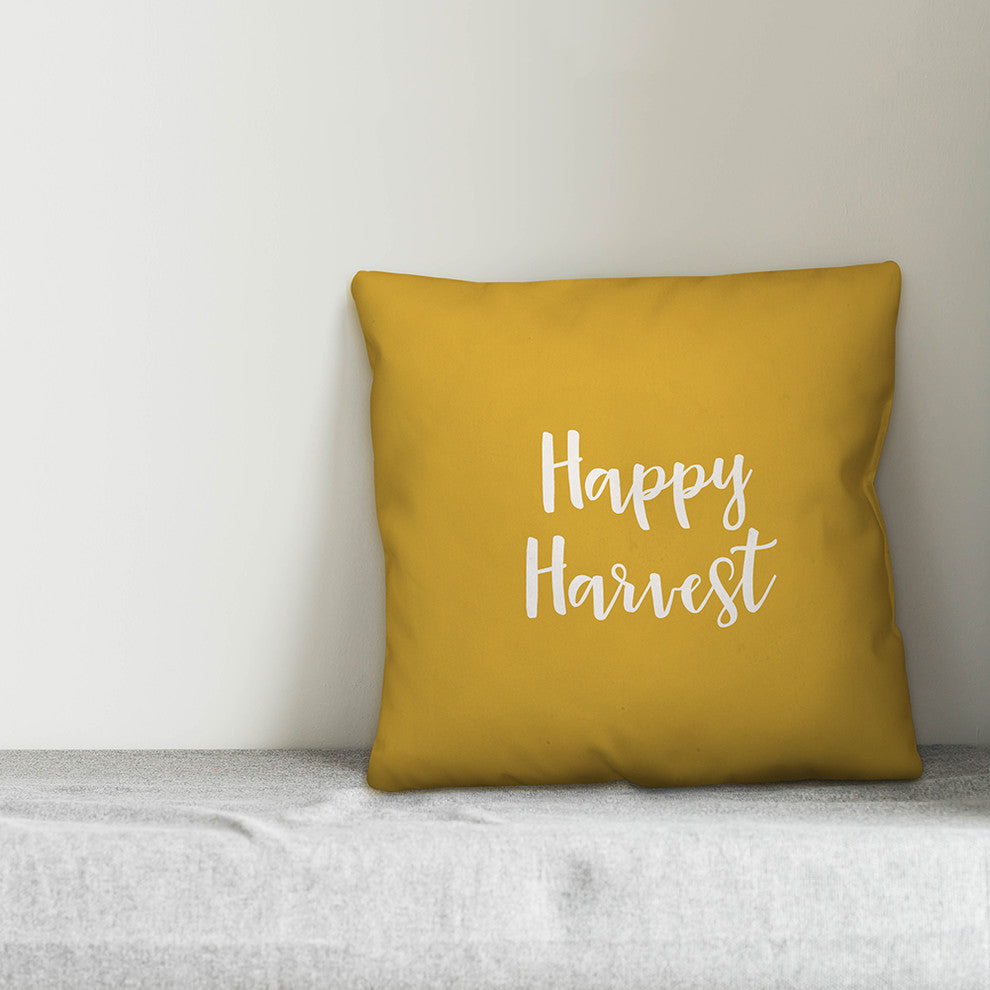 Happy Harvest in Mustard 18x18 Throw Pillow