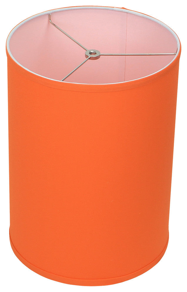 Fenchel Shades 11"x11"x15" Spider Attachment Drum Lamp Shade, Linen Carrot