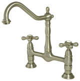 Kingston Brass Bridge Kitchen Faucet, Brushed Nickel