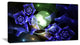 Blue Bouquet of Beautiful Roses, Oversized Abstract Canvas Art Print, 60x28