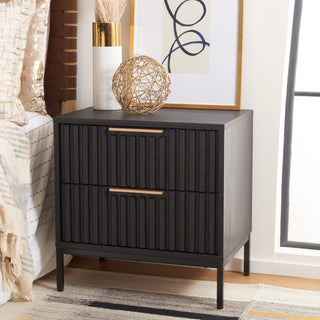 Safavieh Lylia 2 Drawer Nightstand, Black
