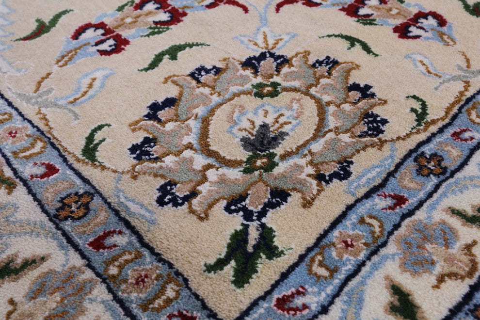 9' 8" X 14' 4" Persian Nain Wool & Silk Handmade Rug - Q13788