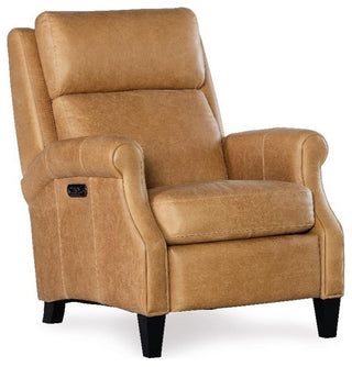 Hooker Furniture Hurley Leather Power Recliner with Power Headrest in Brown