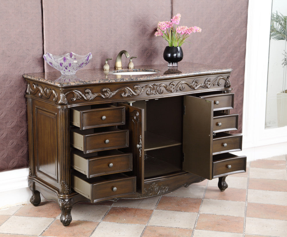 56" Classic-Style Beckham Bathroom Sink Vanity