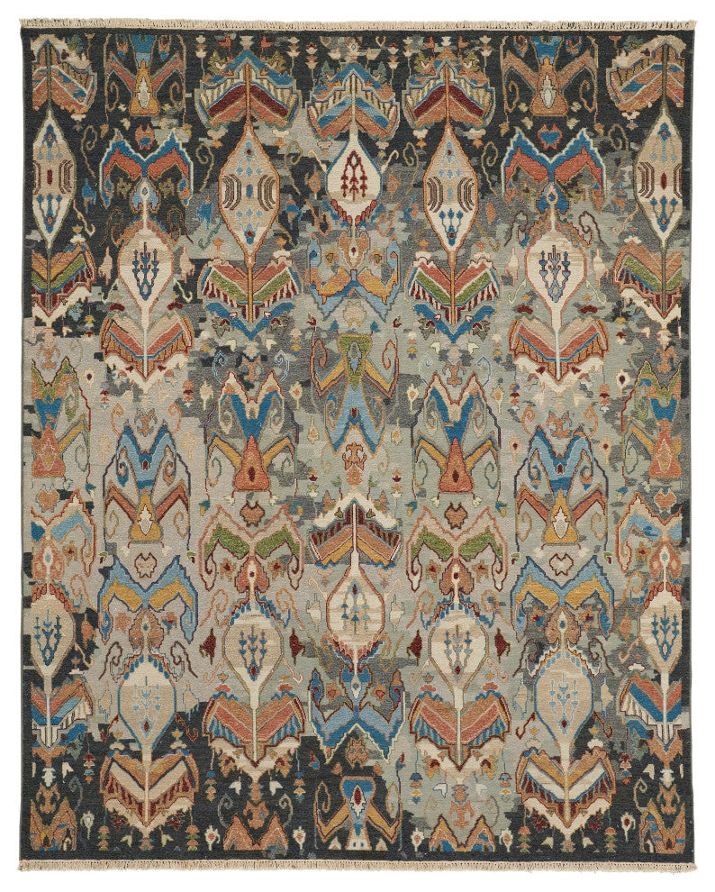 Pierson Transitional Ikat, Taupe/Tan/Orange, 2'x3' Accent Rug