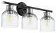 Quorum 510-3-6965 Three Light Vanity, Black w Satin Nickel Finish