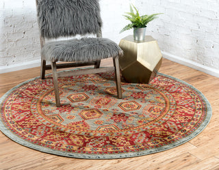 Unique Loom Light Blue Alexander Sahand 6' 0 x 6' 0 Round Rug