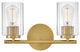 Lark Leta Small Two Light Vanity, Lacquered Brass