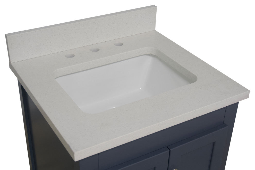 Abbey 24" Bathroom Vanity, Marine Gray, Quartz